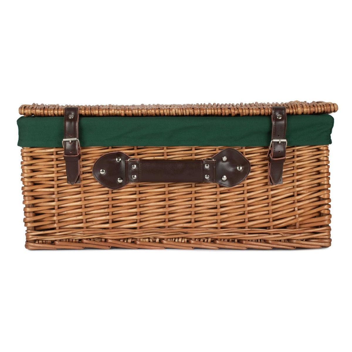 22 Inch Double Steamed Willow Hamper with Green Lining