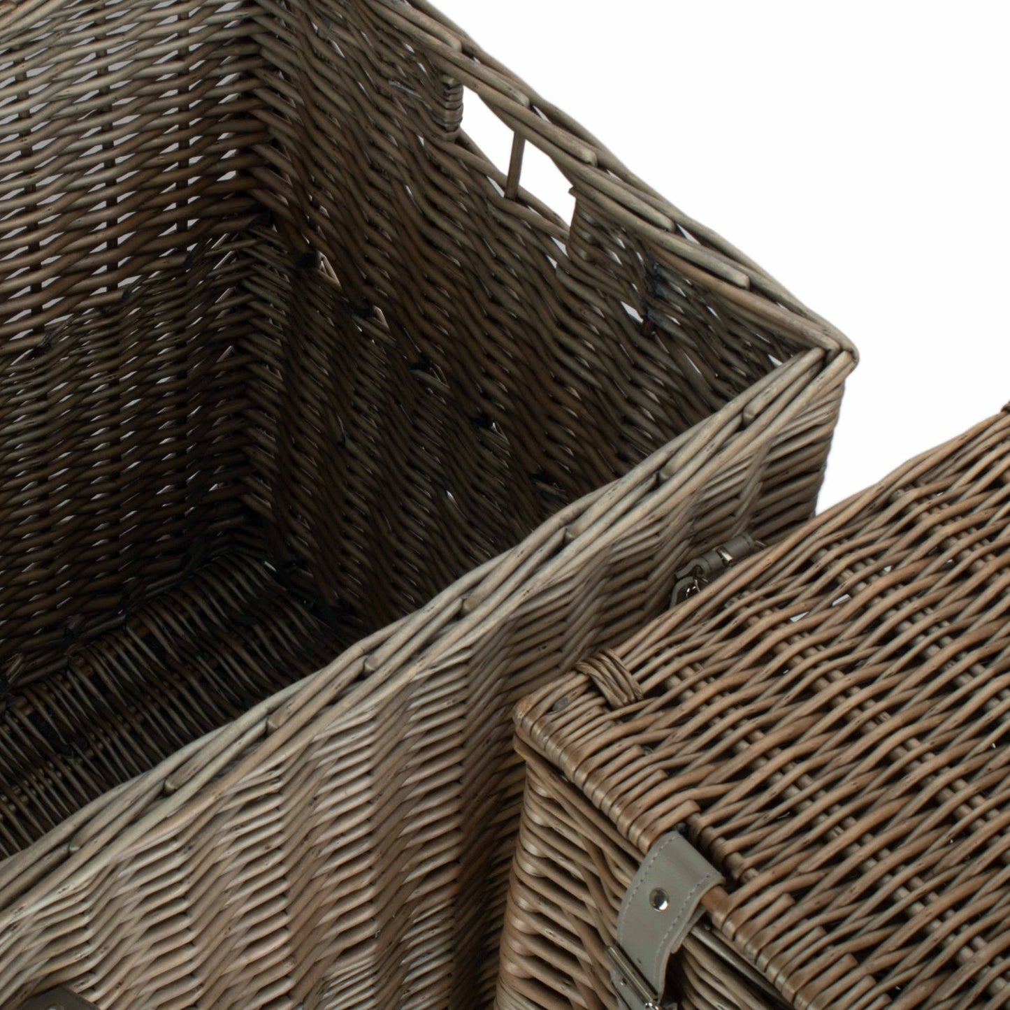 Antique Wash Willow Vintner Storage Hamper Set 2