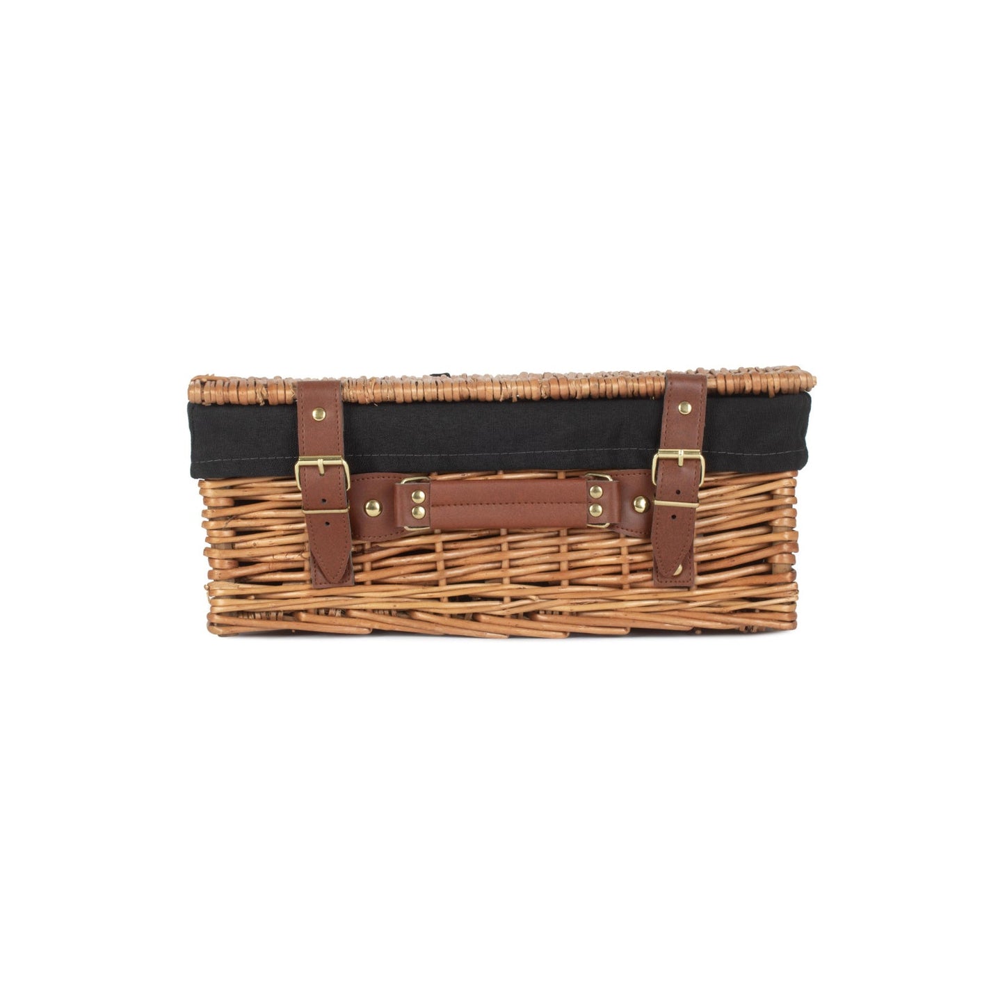 14 Inch Light Steamed Willow Hamper with Black Lining
