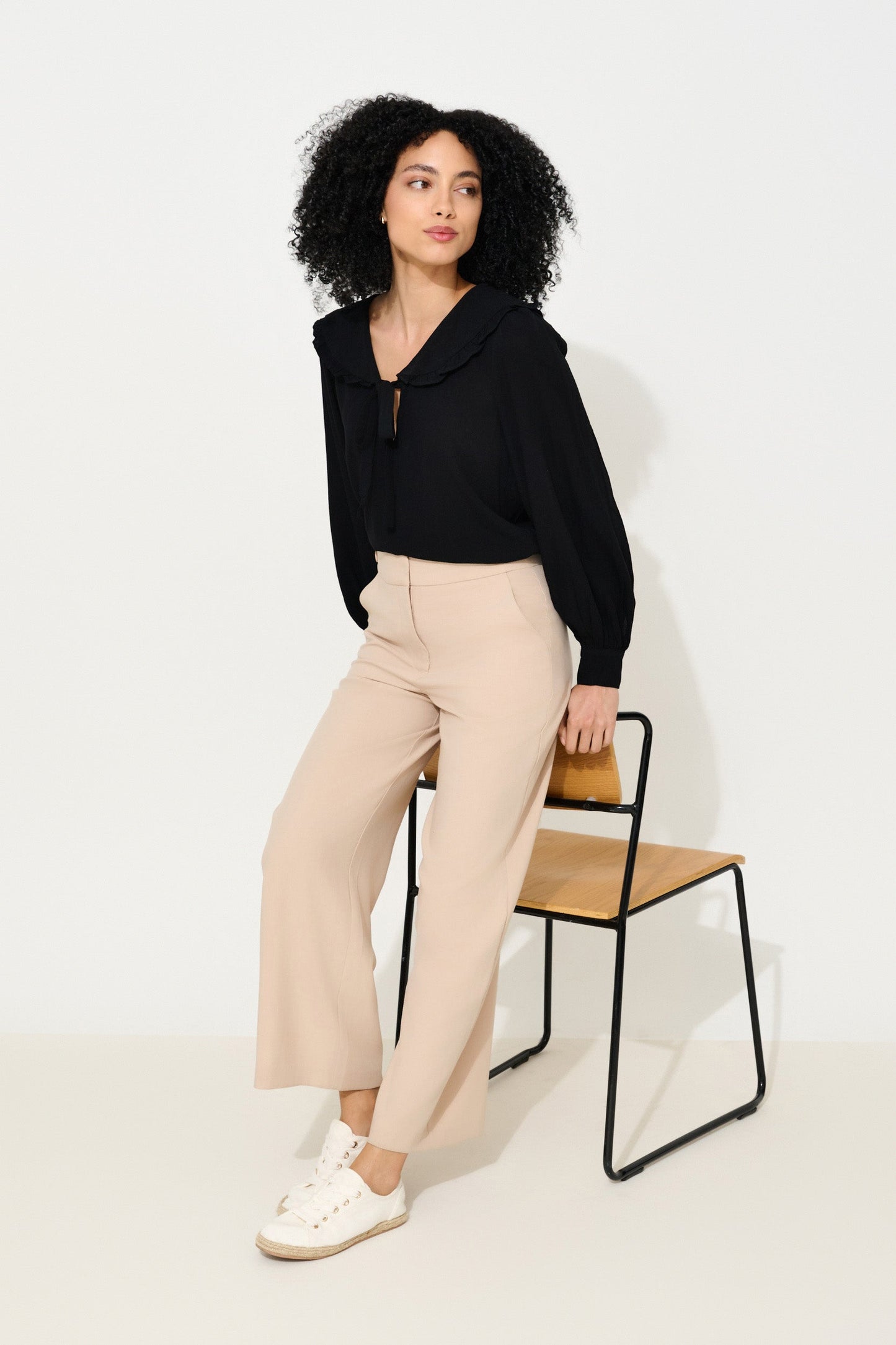 Elina Wide Leg Cropped Trousers