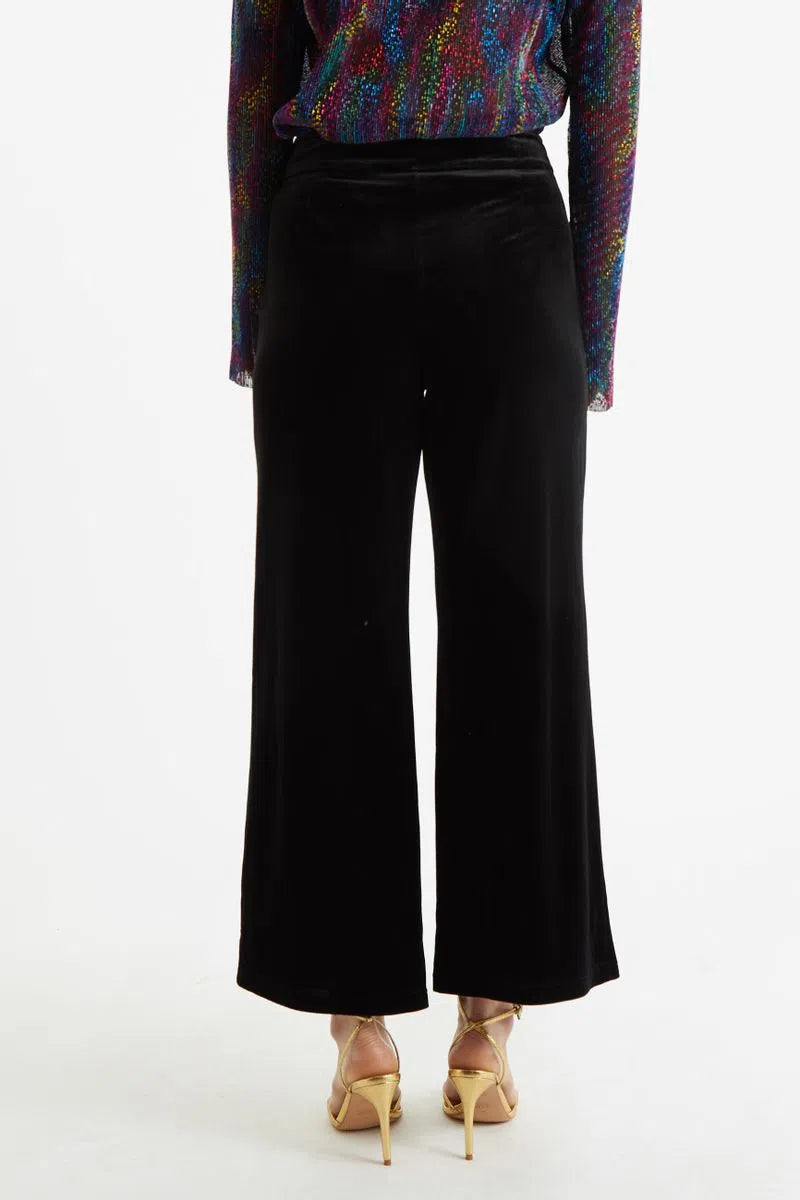 Elina Velvet Straight Leg Trouser Black