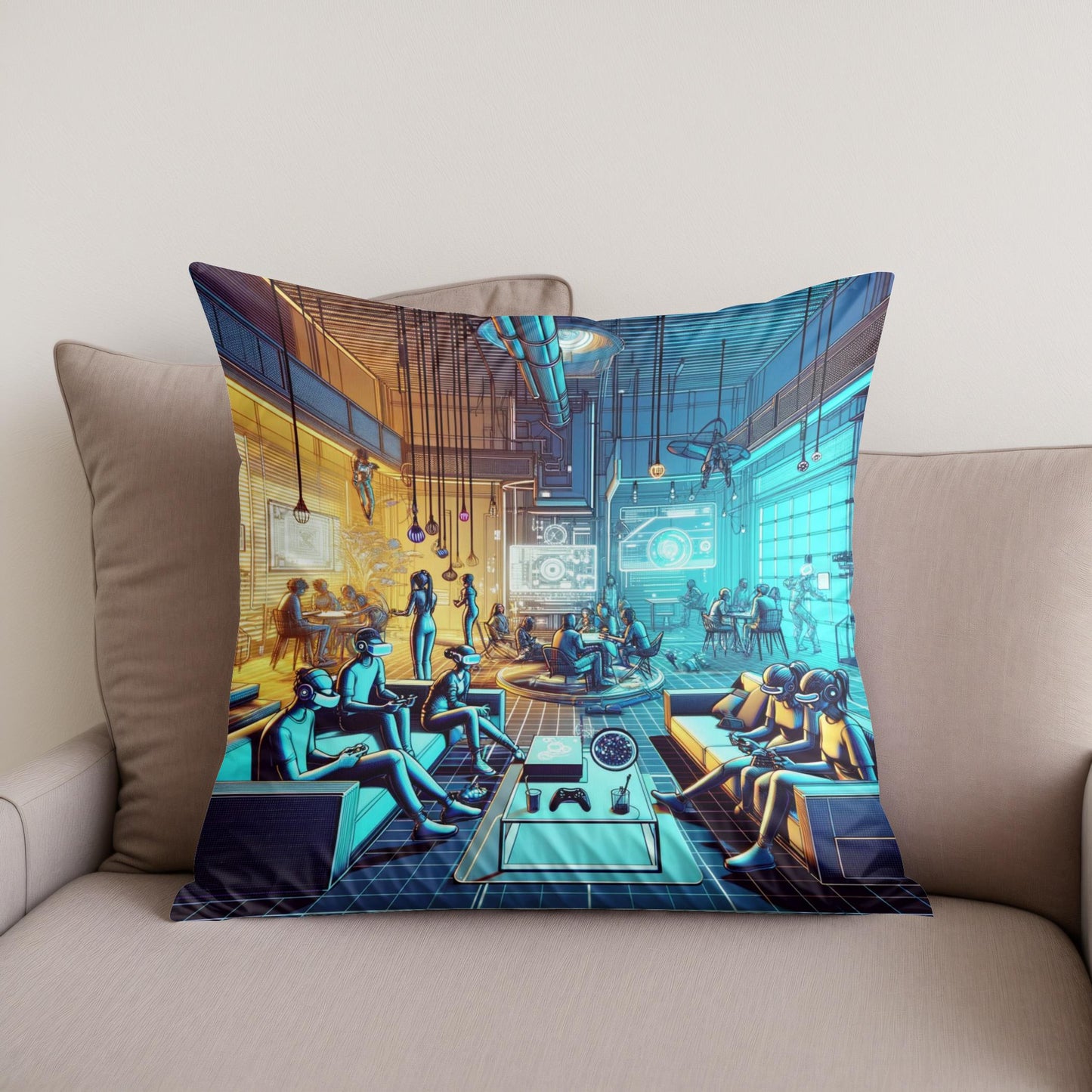 Digital Realm Cotton Cushion
