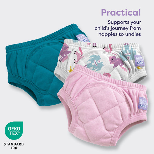 3 Pack Reusable Potty Training Pants in Pegasus Palace Mix - Enhanced Design