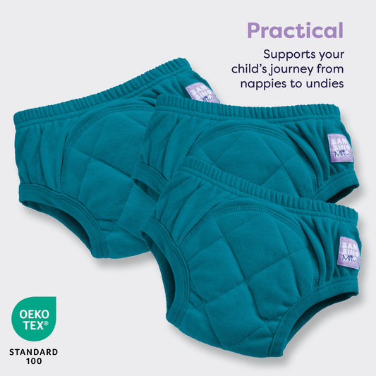 3 Pack Reusable Potty Training Pants in Teal - Enhanced Design