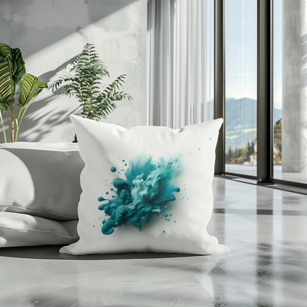 Teal Serenity Cotton Cushion