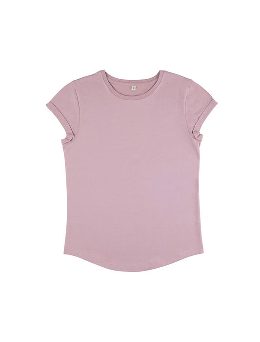 Organic Cotton Rolled Sleeve T-shirt: Womens