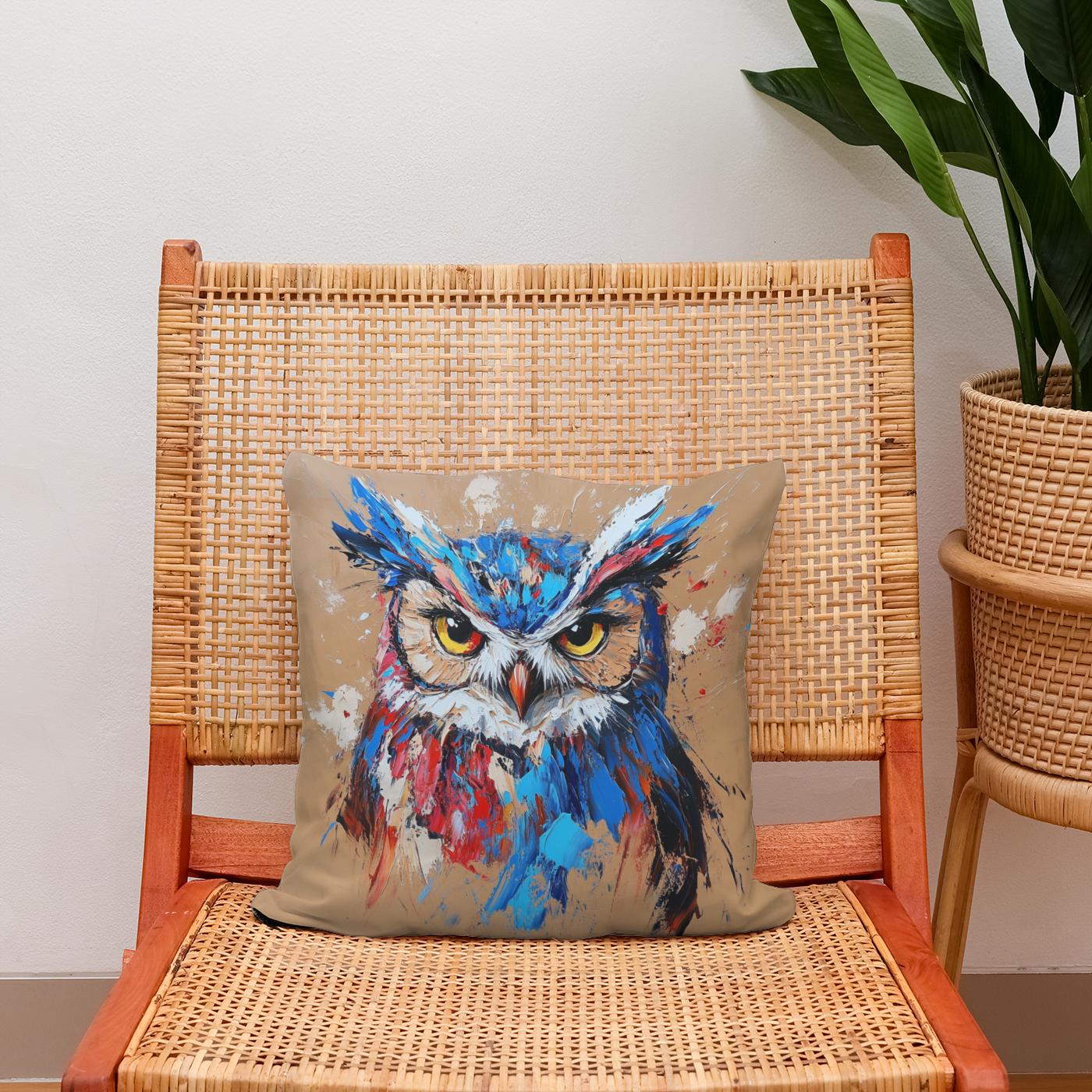 Electric Owl Cotton Cushion