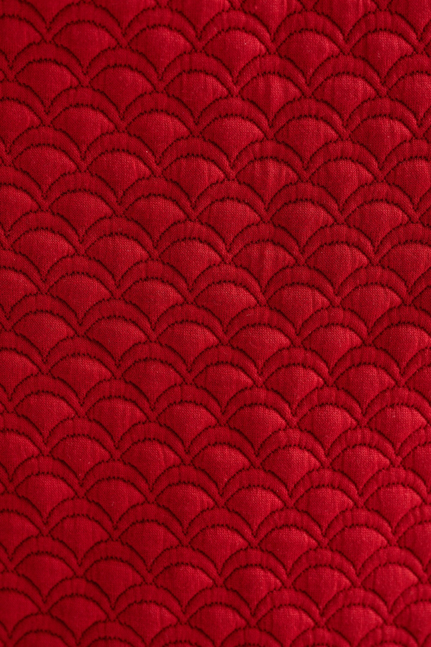 Flory Scallop Quilt Wide Leg Trouser - Wine Red