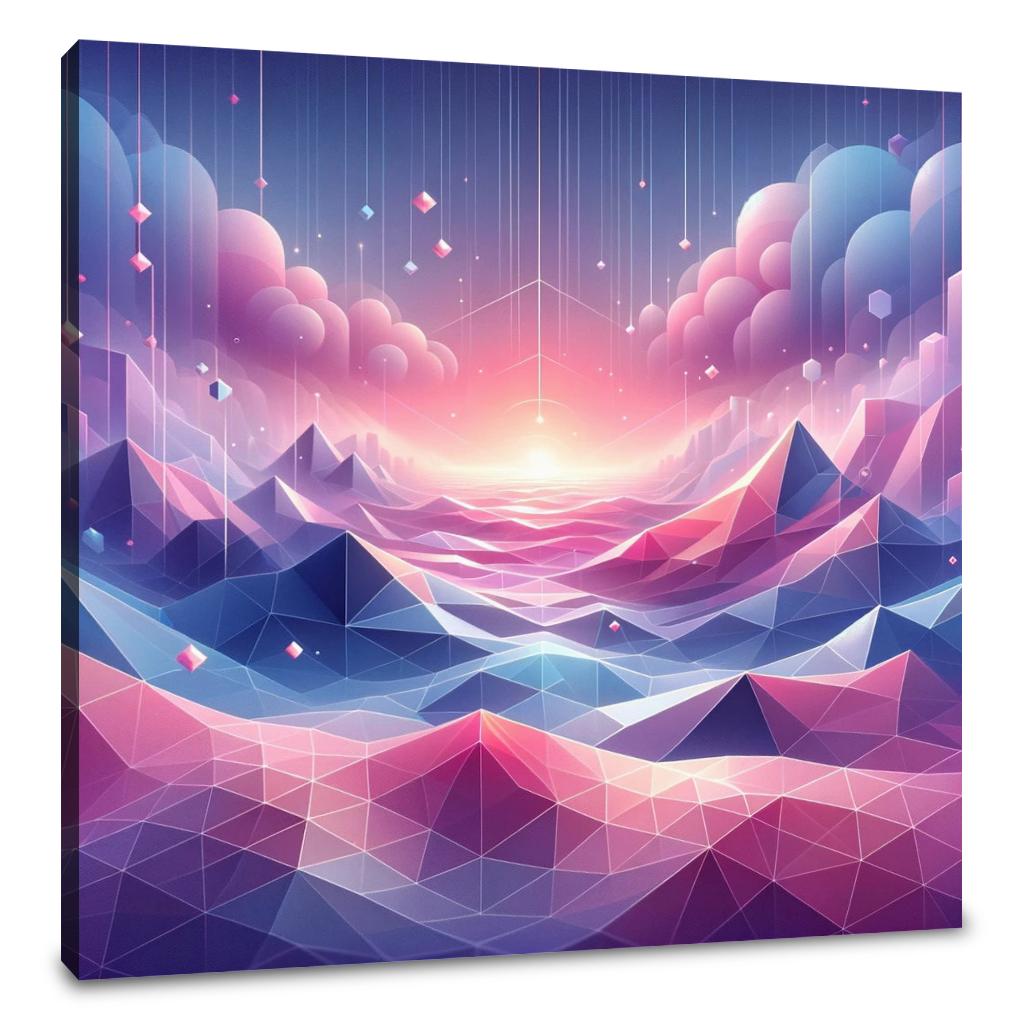 Pastel Virtuality: Geometric Dream Canvas