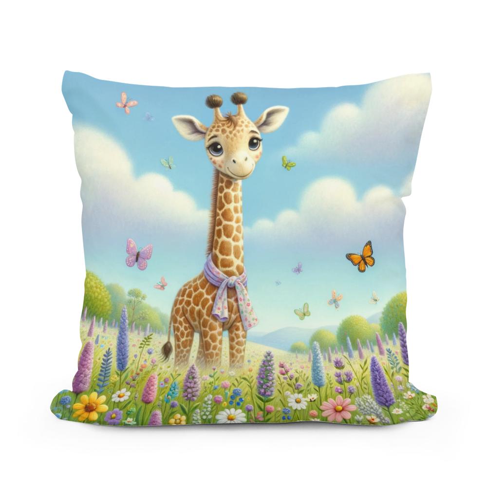 Giraffe Garden Cotton Cushion