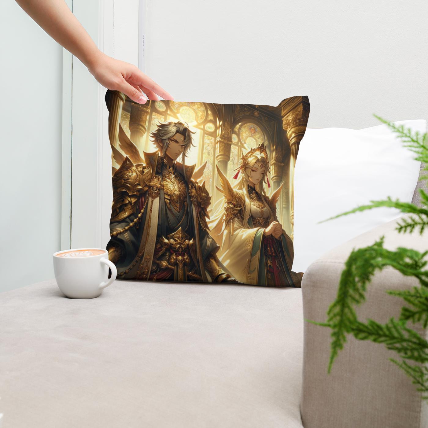 Temple Guardians Cotton Cushion