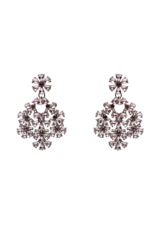 Evie Floral Drop Oversized Stone Earrings