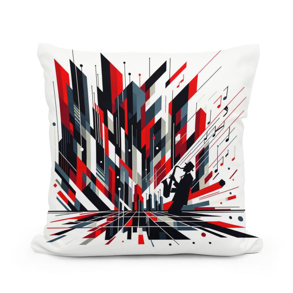 Rhythmic Jazz Geometry Cotton Cushion