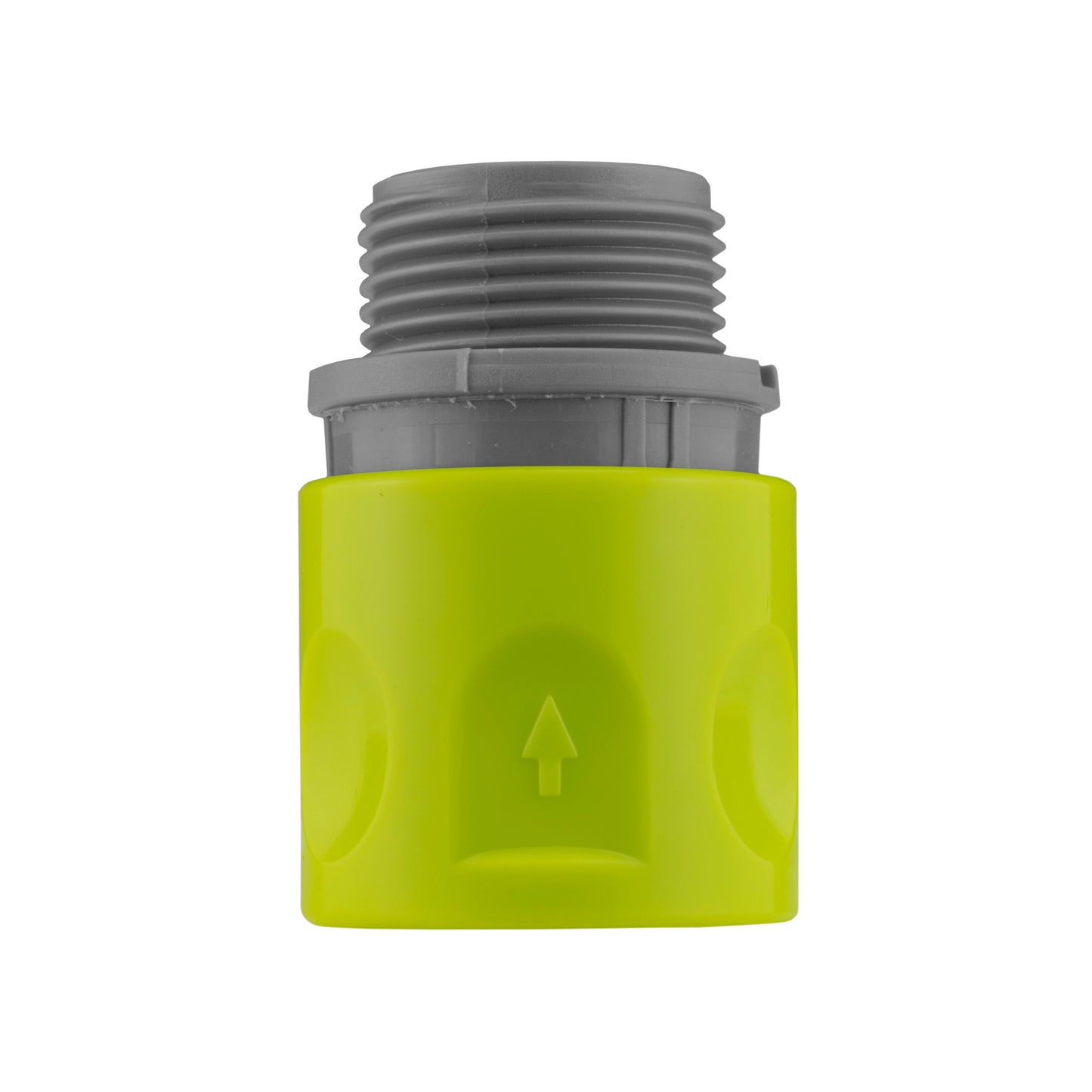 IBC 2” S60X6 Cap with Threaded Hose Fitting, Double Male and Hose Connector Lime