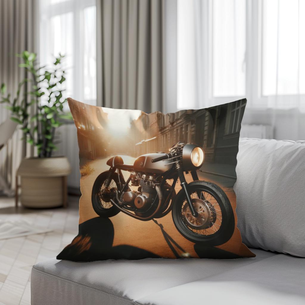 Sunset Café Racer Cotton Cushion