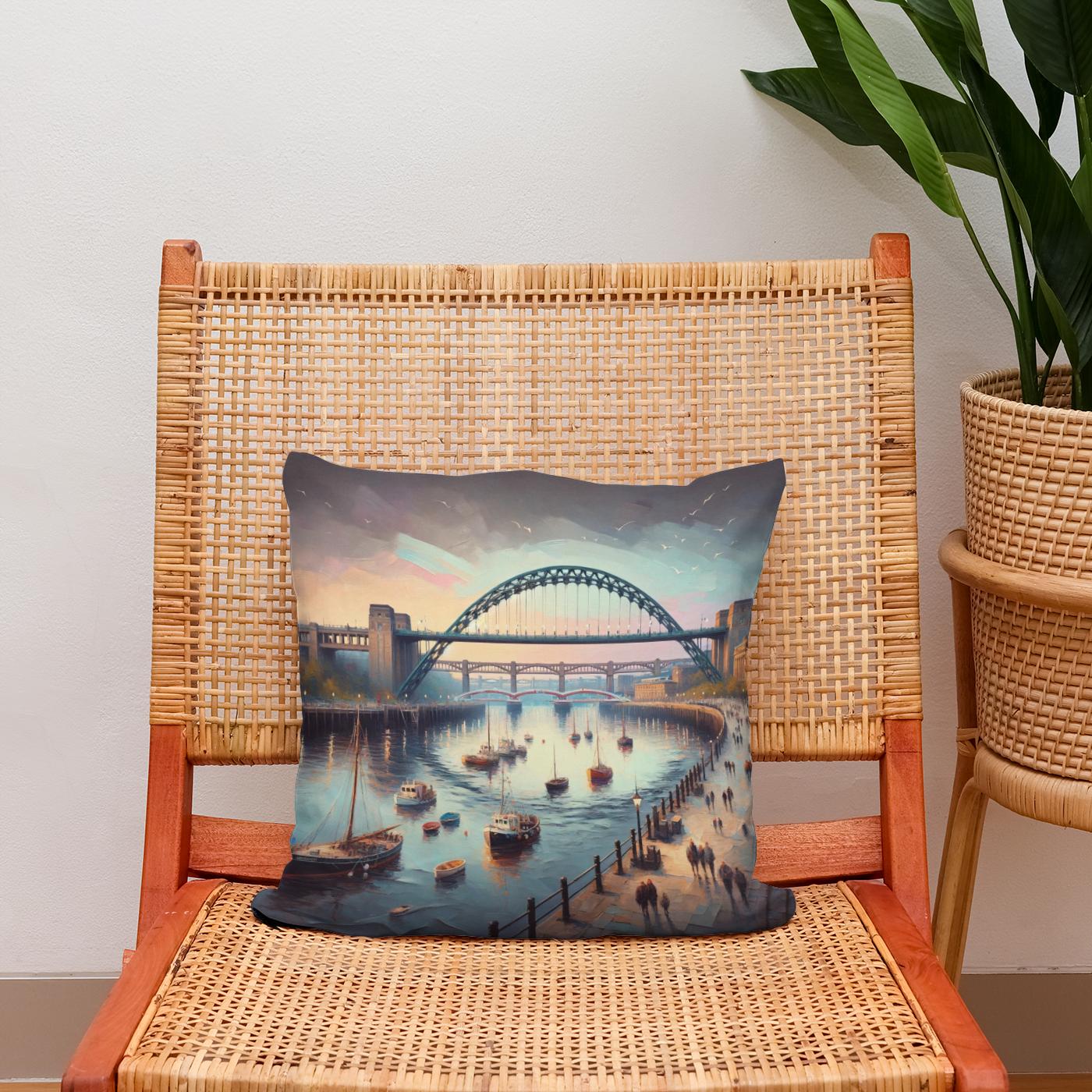 Newcastle Quayside Serenity Cotton Cushion