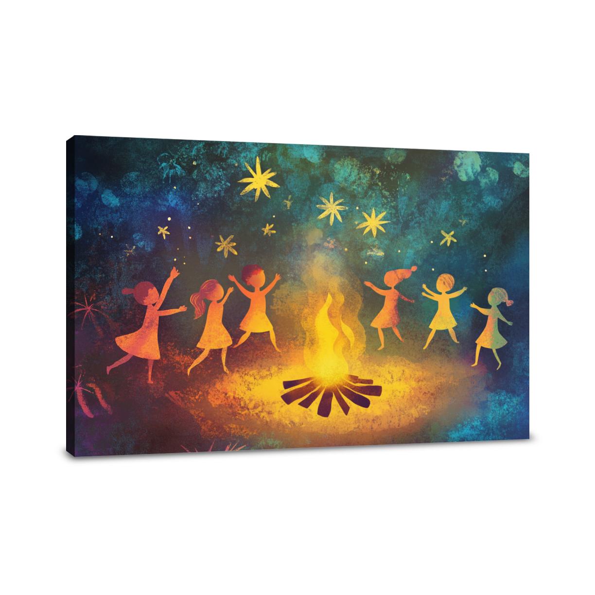 Starlit Campfire Dance Canvas
