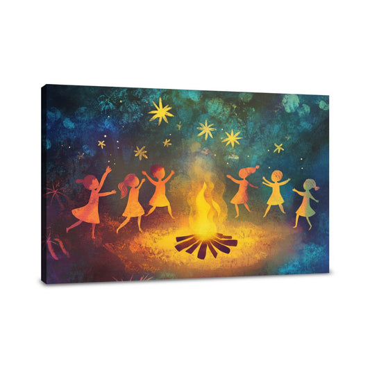 Starlit Campfire Dance Canvas