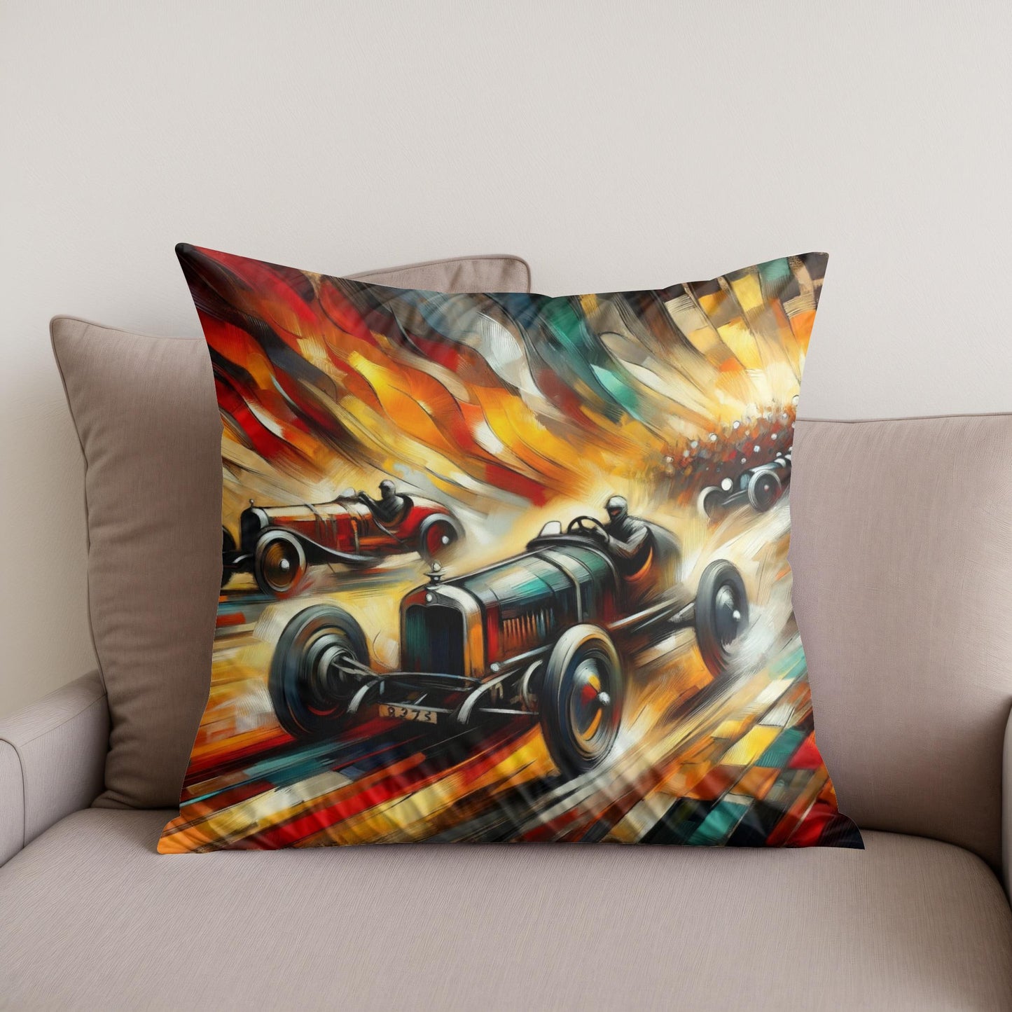 Race of Flames Cotton Cushion