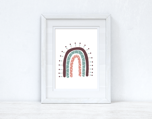 Earthy Dotted Rainbow Boho Children's Room Wall Bedroom Decor Print