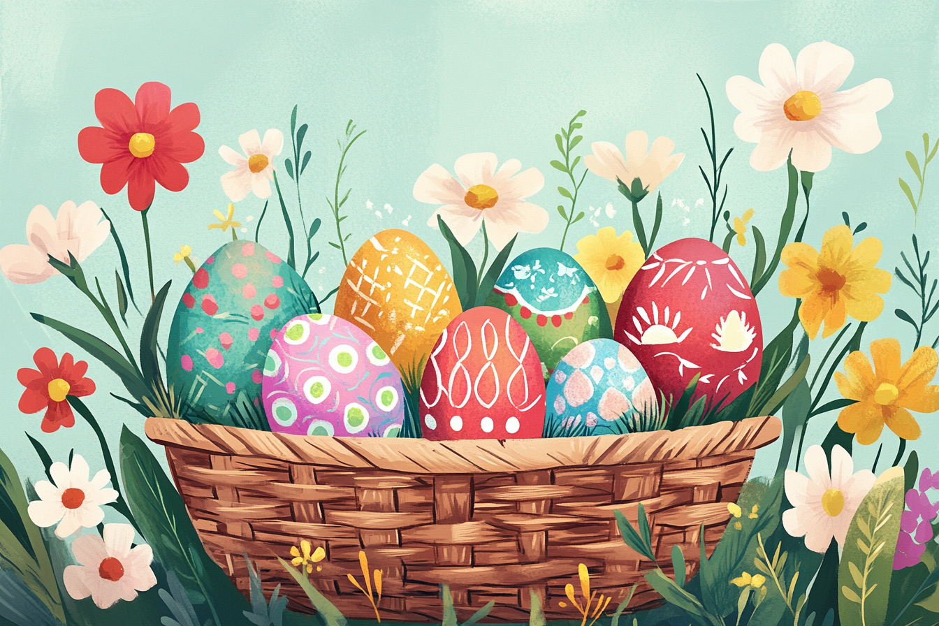 Easter Basket Blooms Canvas