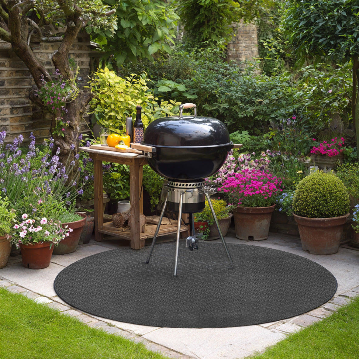 Round BBQ Floor Protection Mat