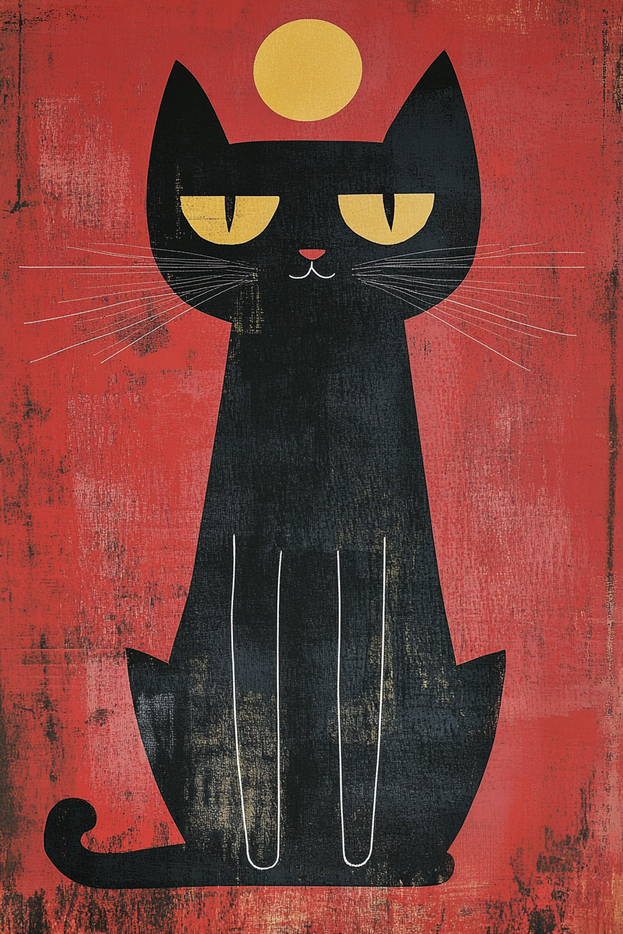 Edgy Black Cat Canvas