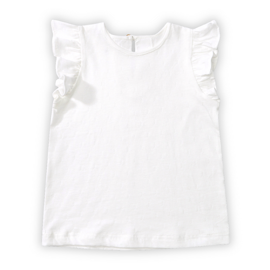 Edie Frill Top - White