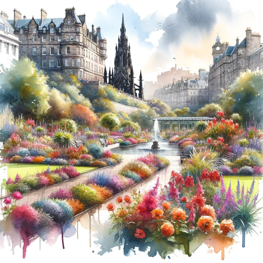 Edinburgh Princes Street Gardens Bloom Cotton Cushion
