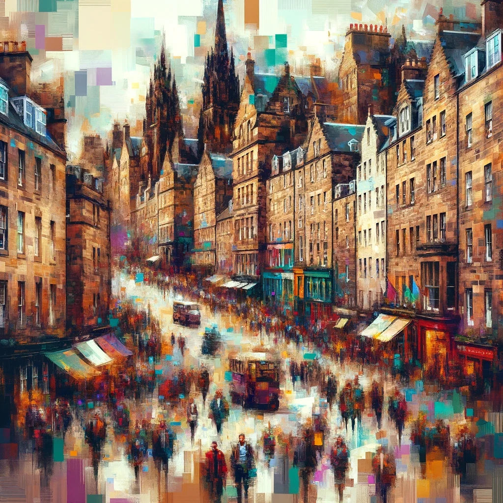 Edinburgh Royal Mile Abstract Essence Cotton Cushion