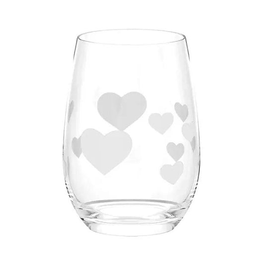 L'Amour Frosted Heart Whisky Tumbler Set - 335ml - Set of 6
