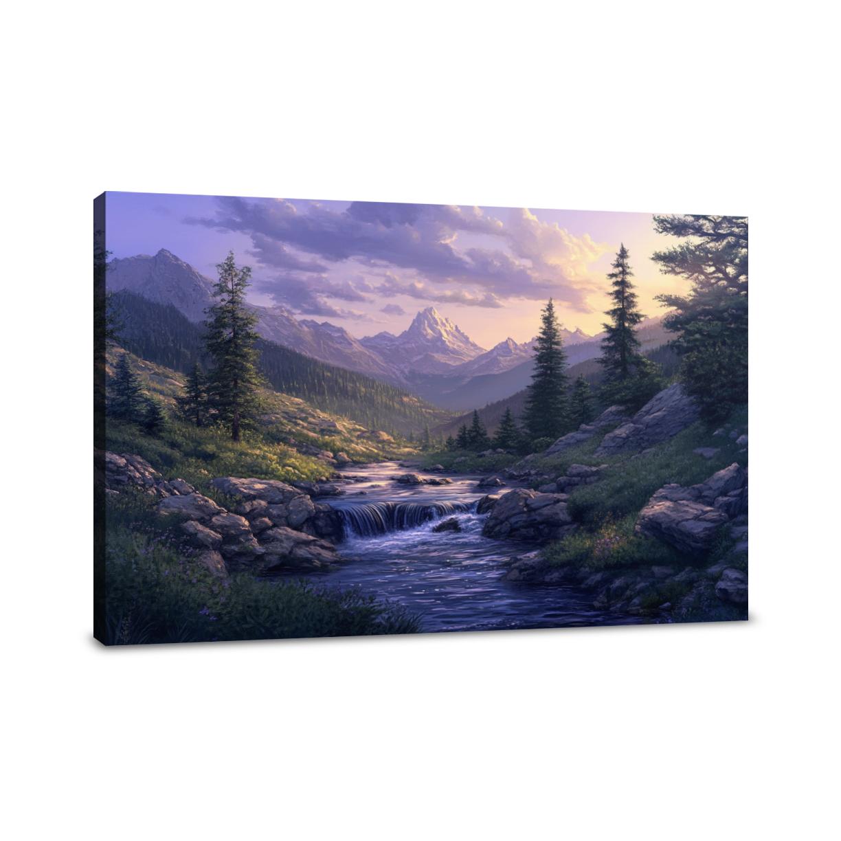 Twilight Tranquillity Mountain Canvas