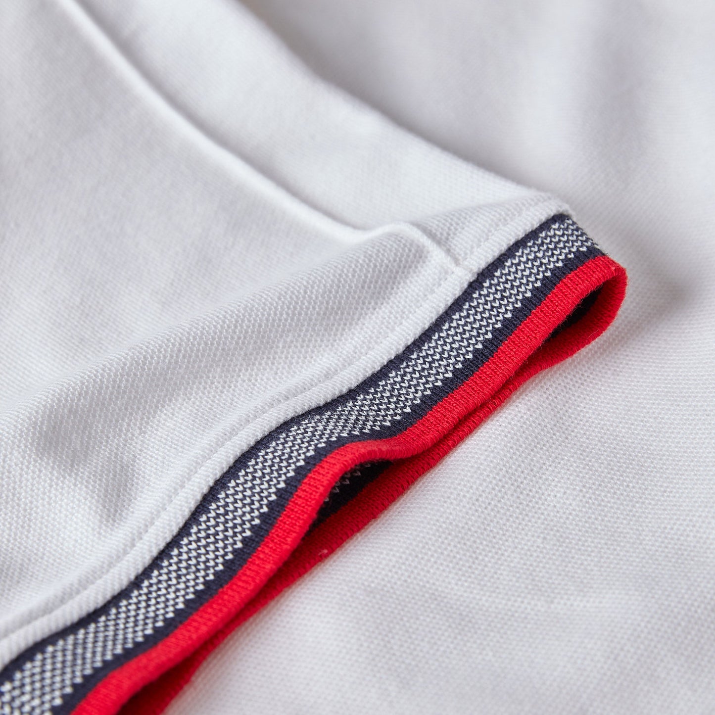 Egan men's shorts sleeve zip neck pique polo - White
