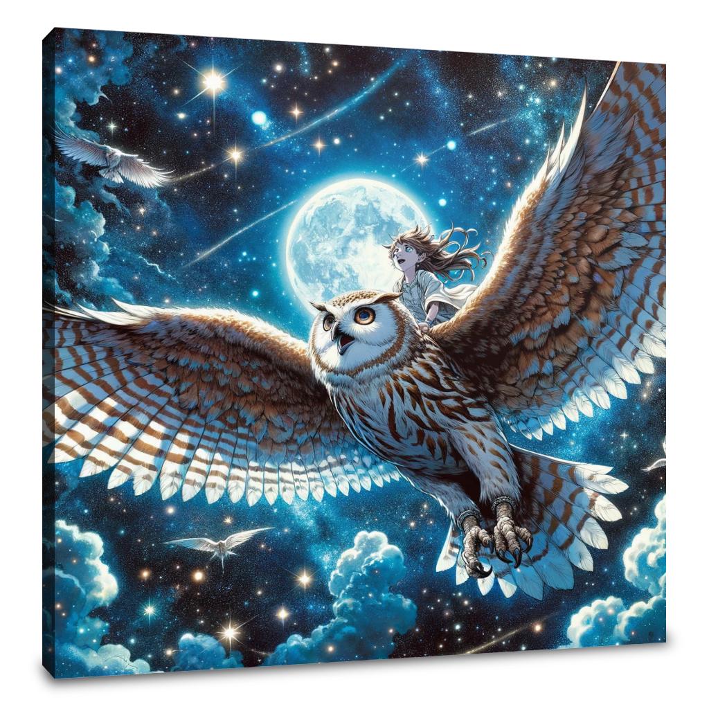 Moonlit Owl Ride Canvas