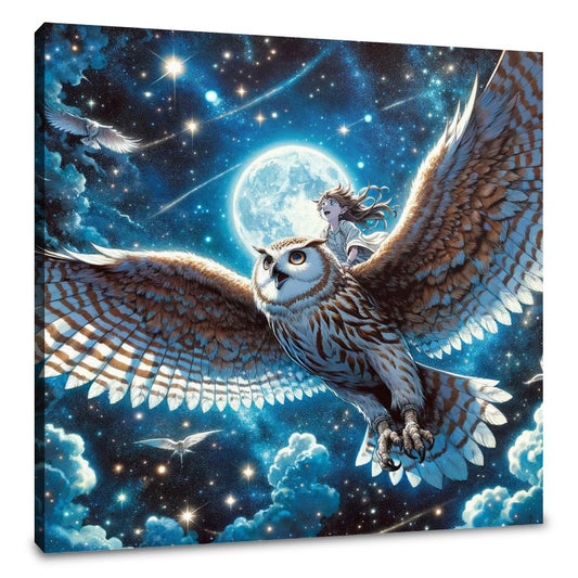 Moonlit Owl Ride Canvas