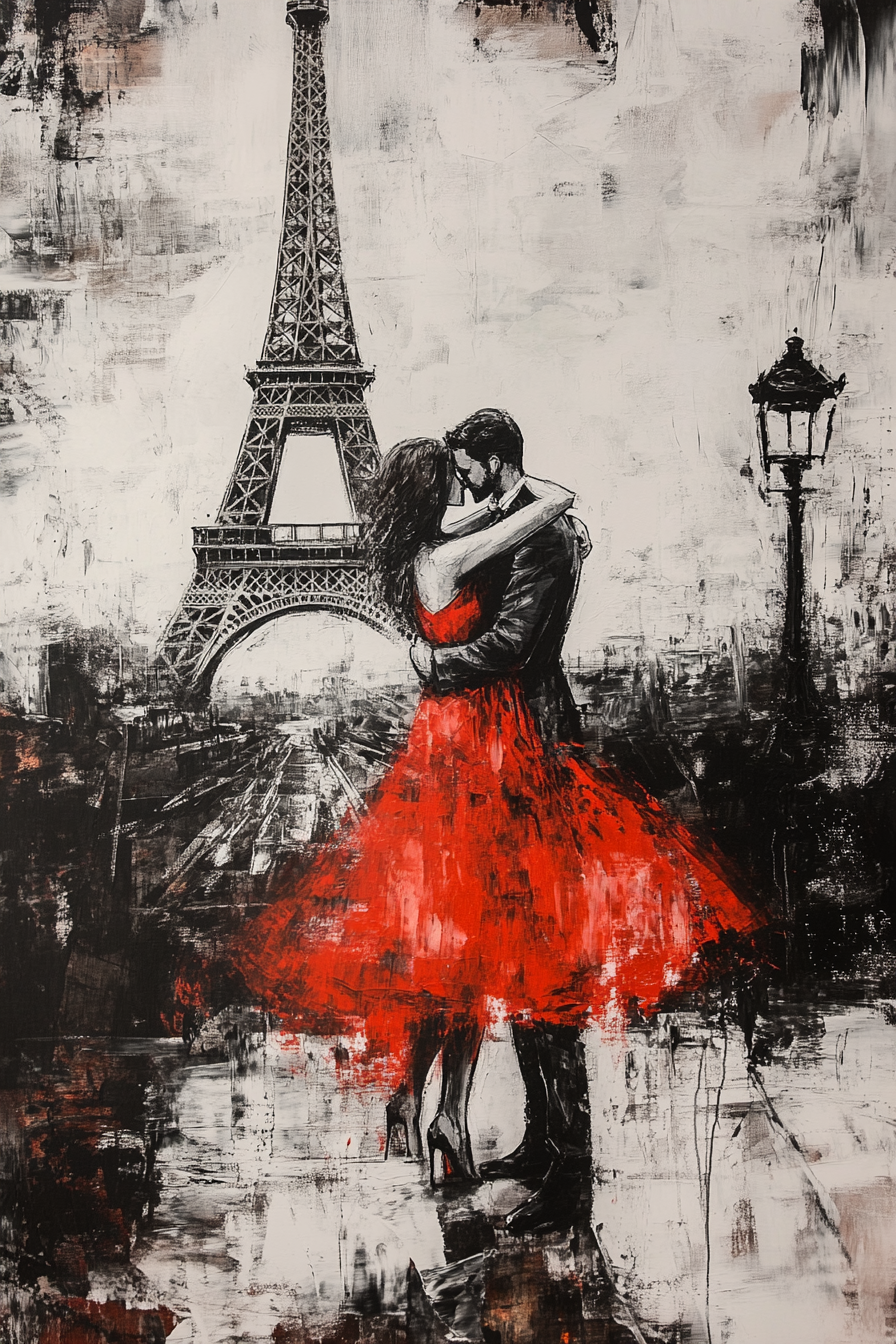 Eiffel Embrace Canvas