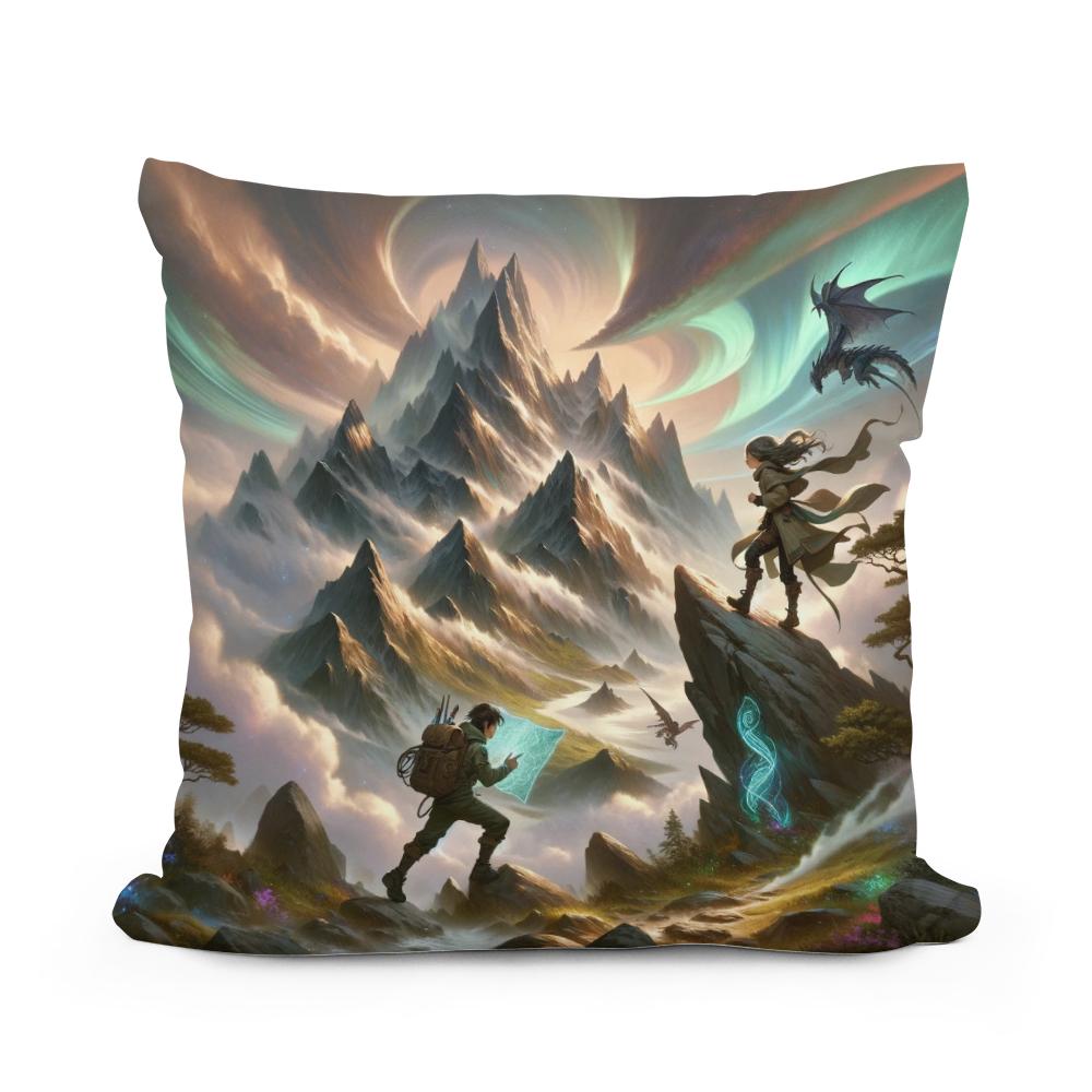 Mystical Mountain Journey Cotton Cushion