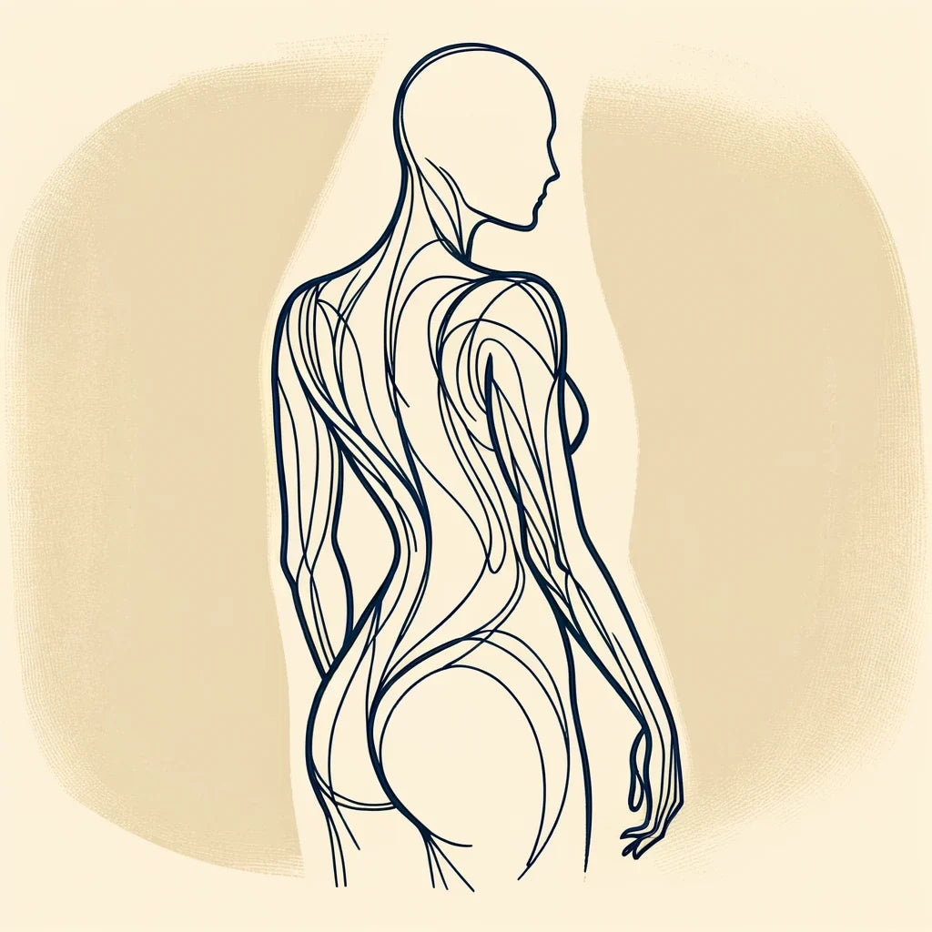 Elegance in Line: Human Contours Cotton Cushion