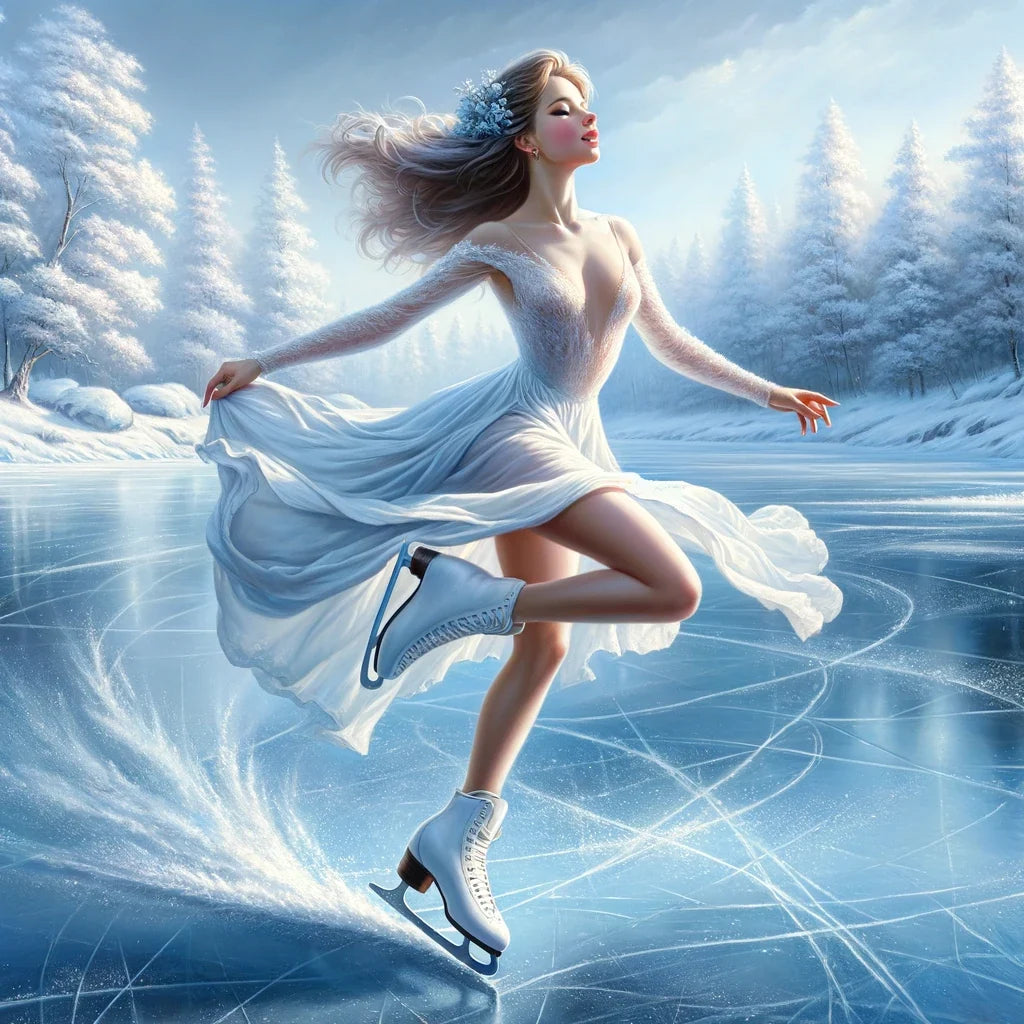 Elegant Ice Skater Cotton Cushion