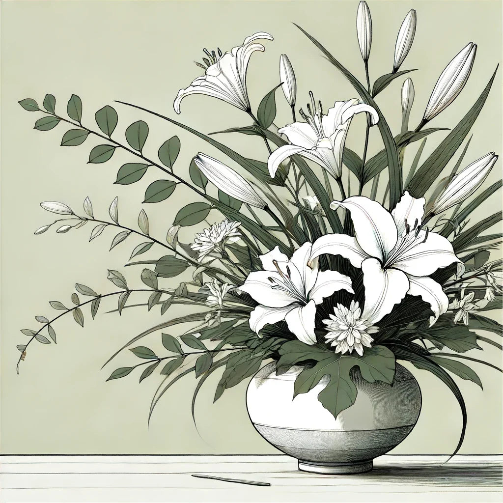 Elegant Ikebana Canvas
