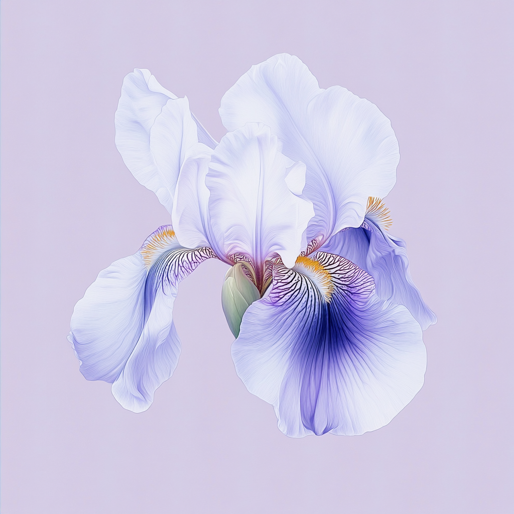 Elegant Iris Cotton Cushion