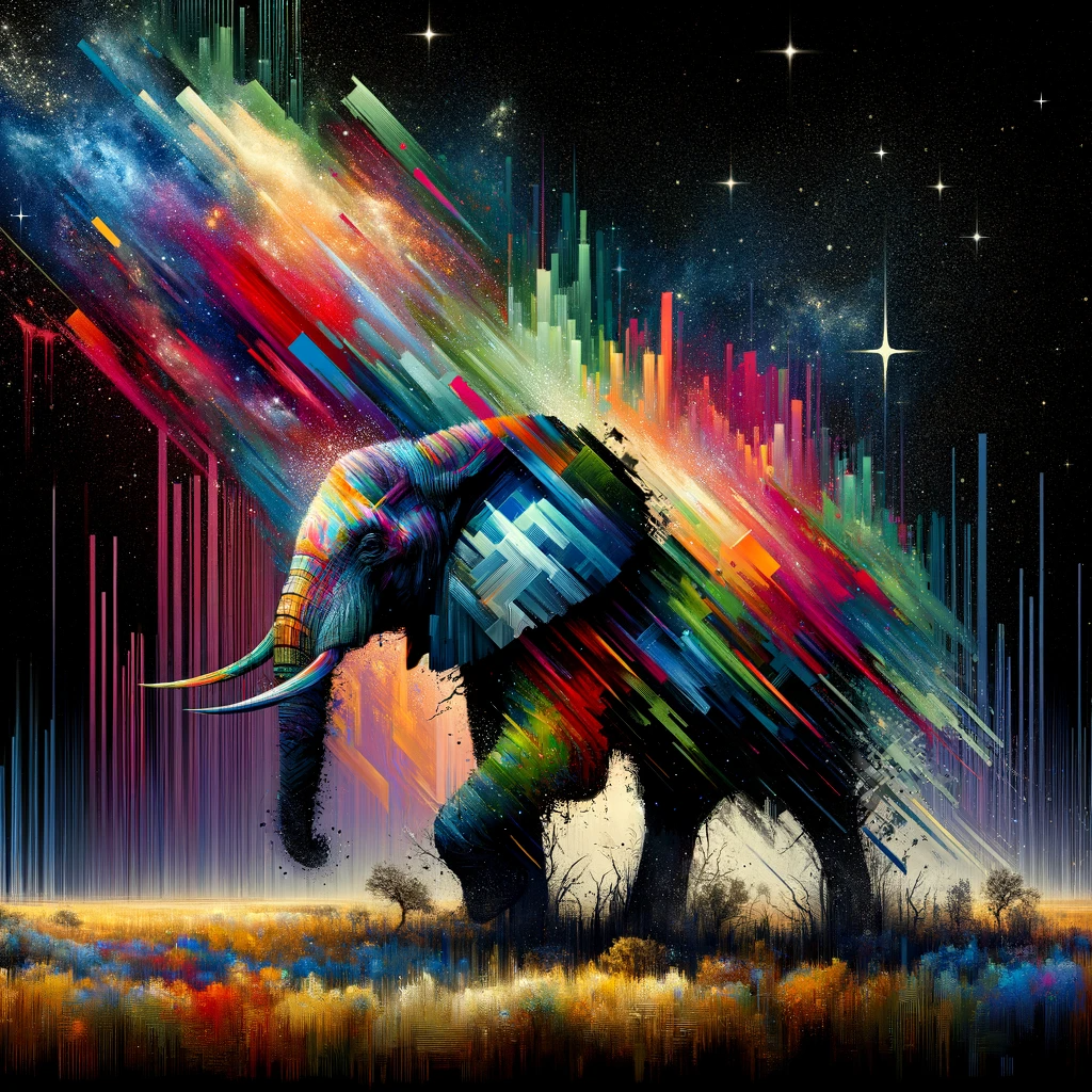 Elephant Night: Modern Majesty Canvas