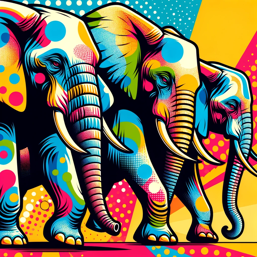 Elephant Pop Art Spectacle Canvas