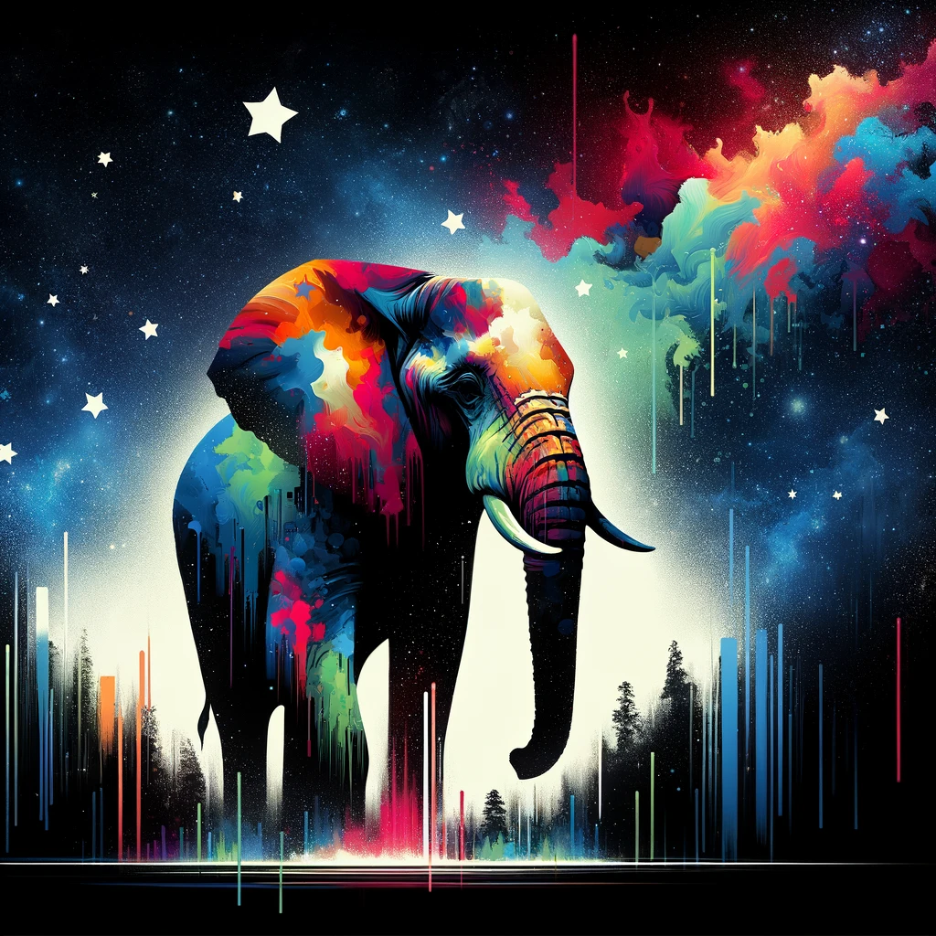 Elephant Twilight: Contemporary Splendour Canvas