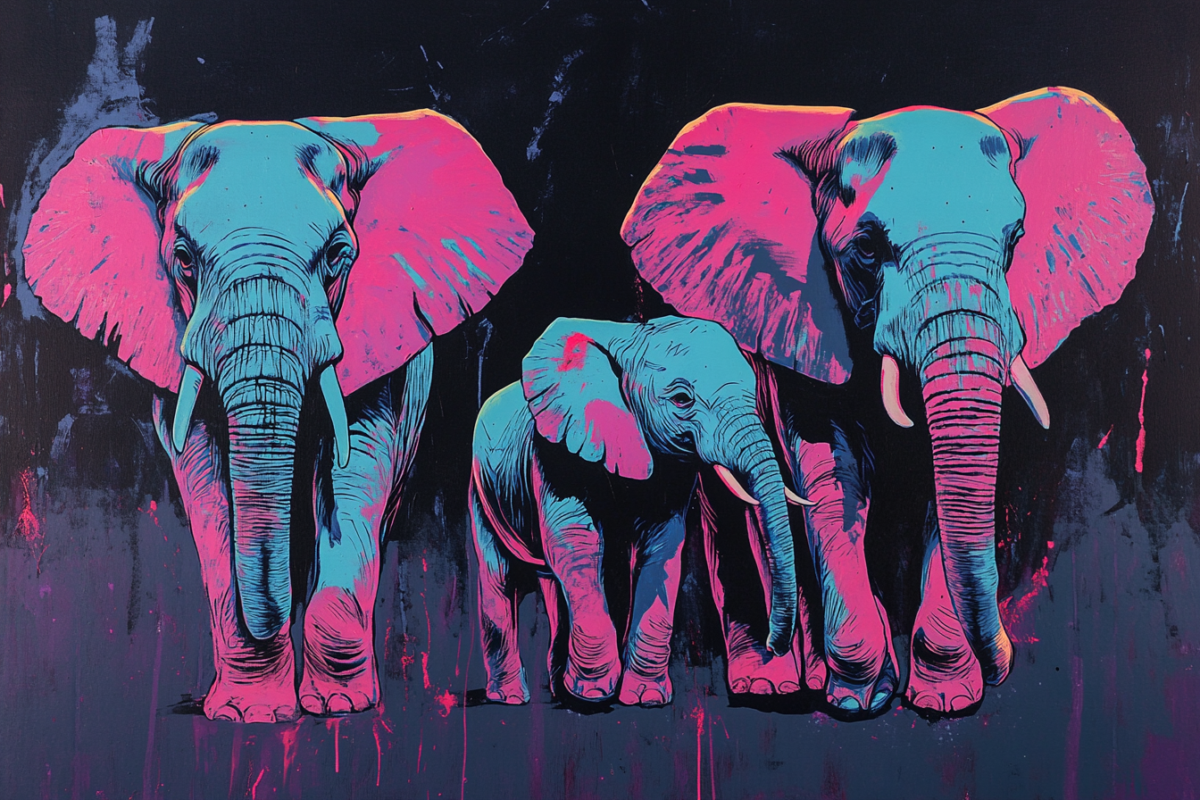 Elephant Family Harmony Blanket
