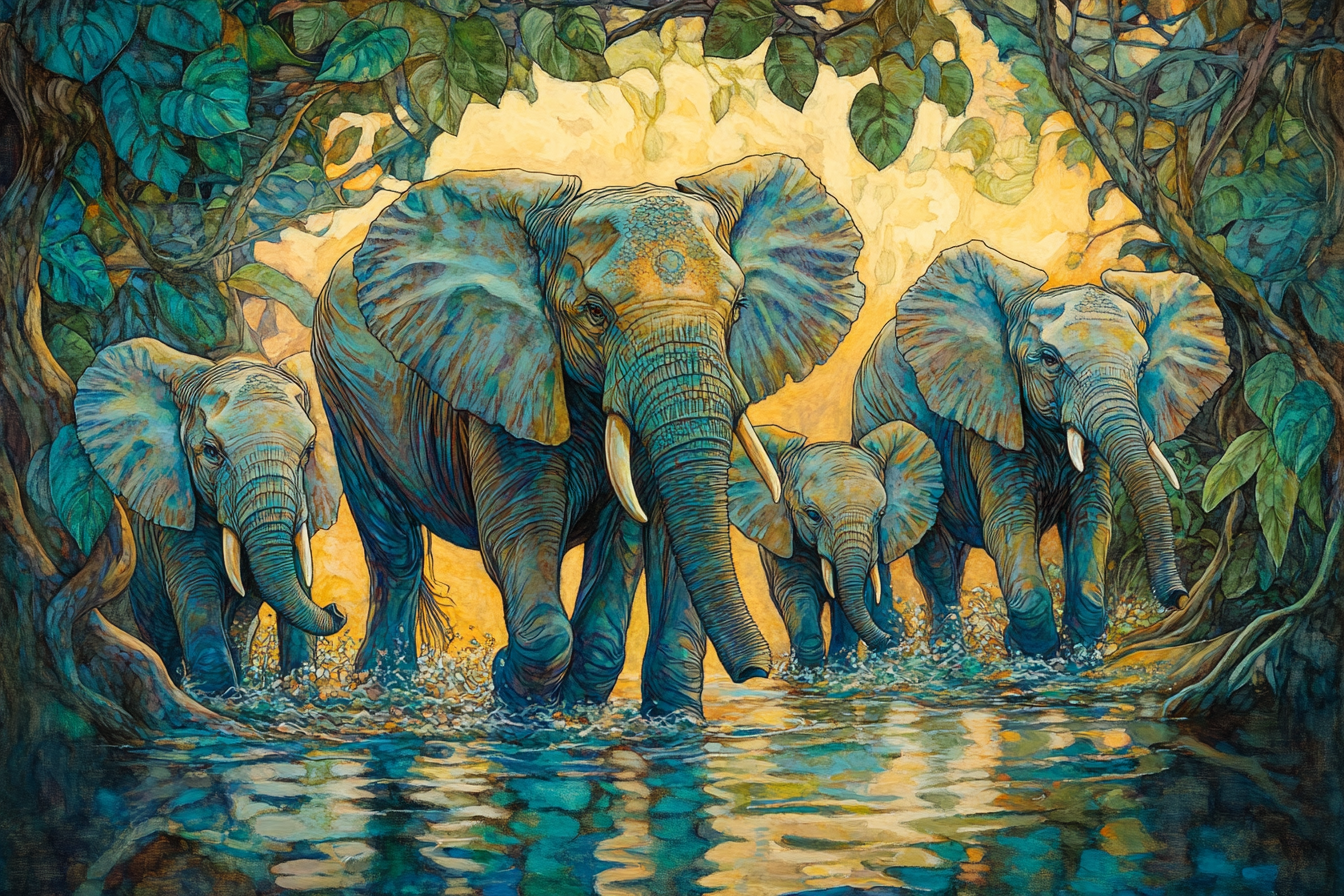 Elephant's River Reverie Blanket
