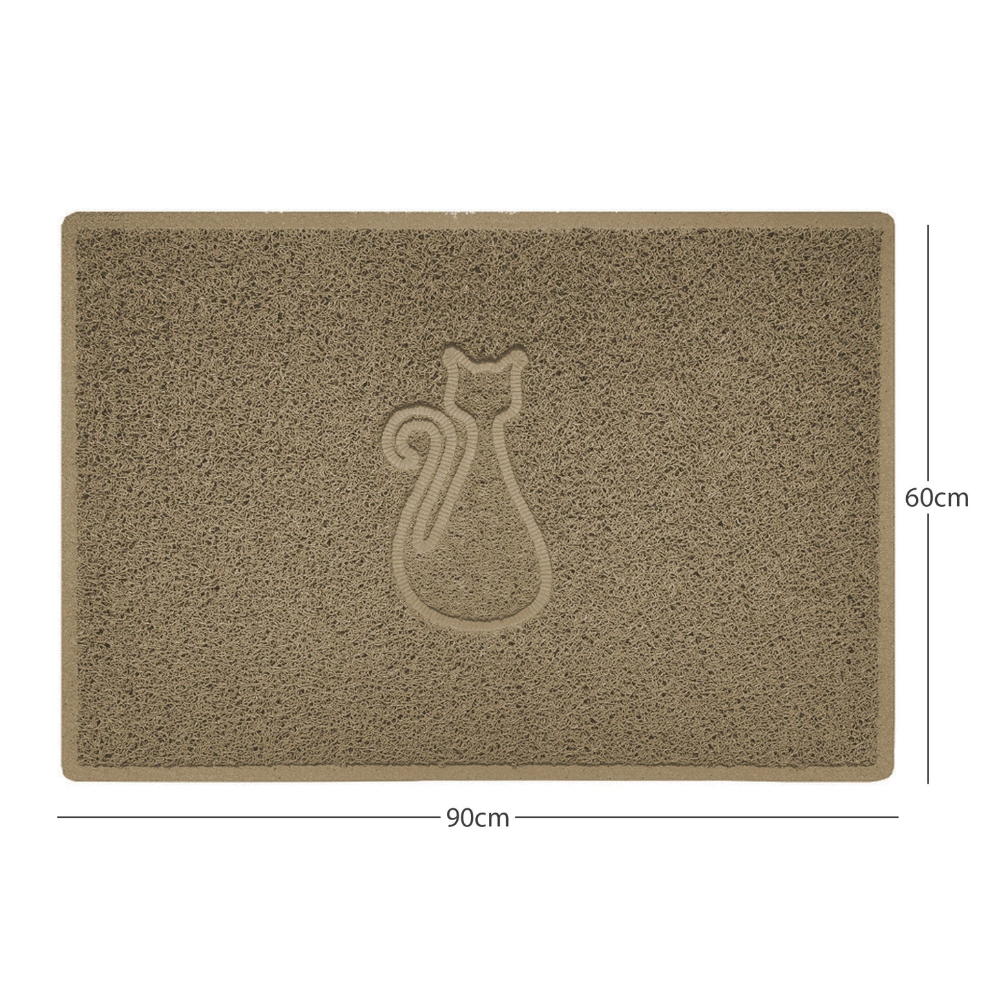 "Cat" Embossed Loofah Textured Spaghetti Door Mat