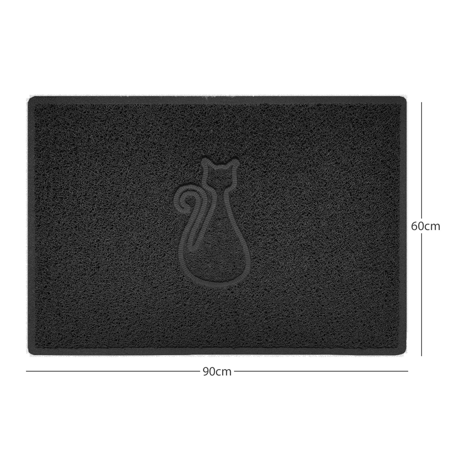 "Cat" Embossed Loofah Textured Spaghetti Door Mat