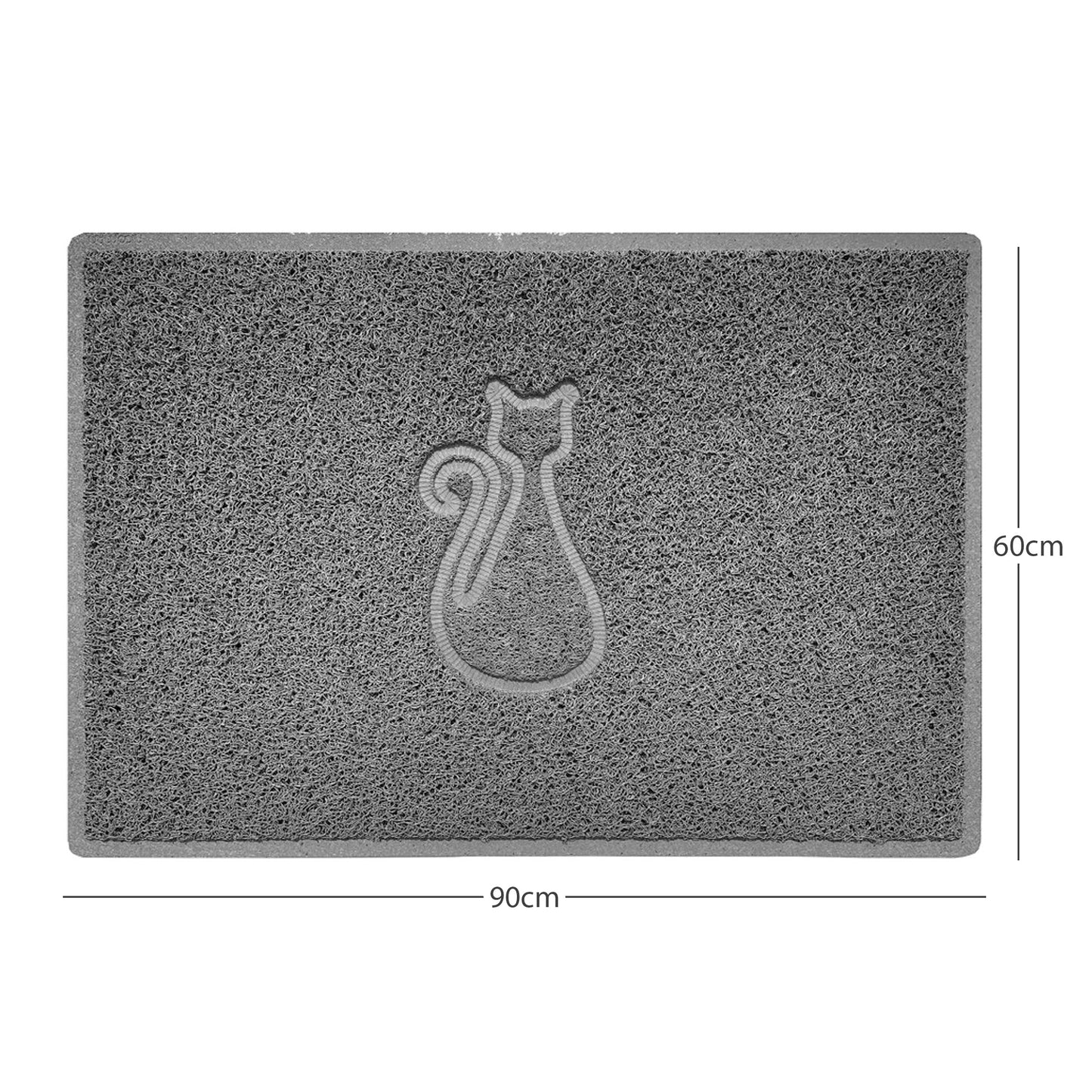 "Cat" Embossed Loofah Textured Spaghetti Door Mat