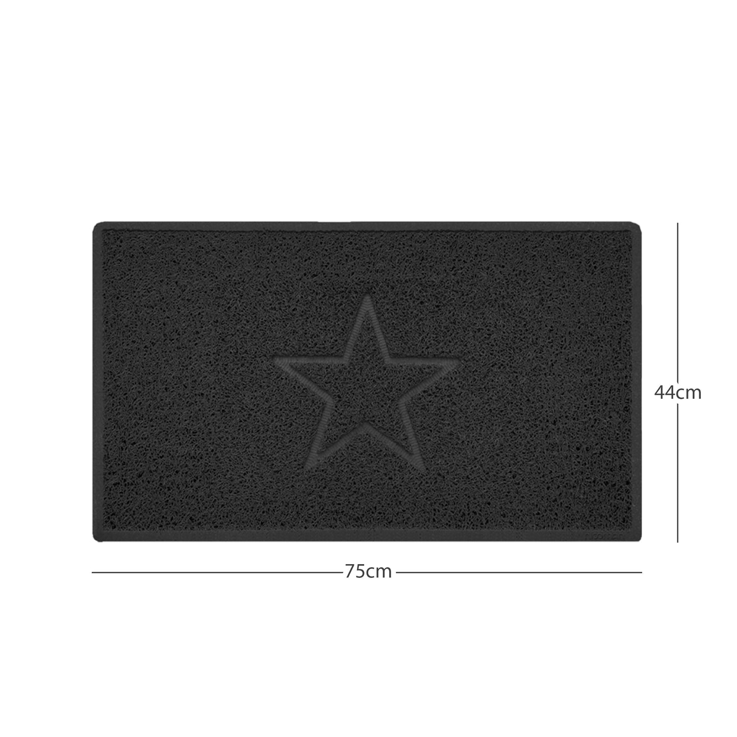 "Star" Embossed Loofah Textured Spaghetti Doormat